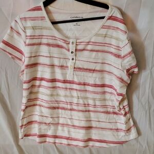 Croft & Barrow Red and White Polo Short Sleeve Tee